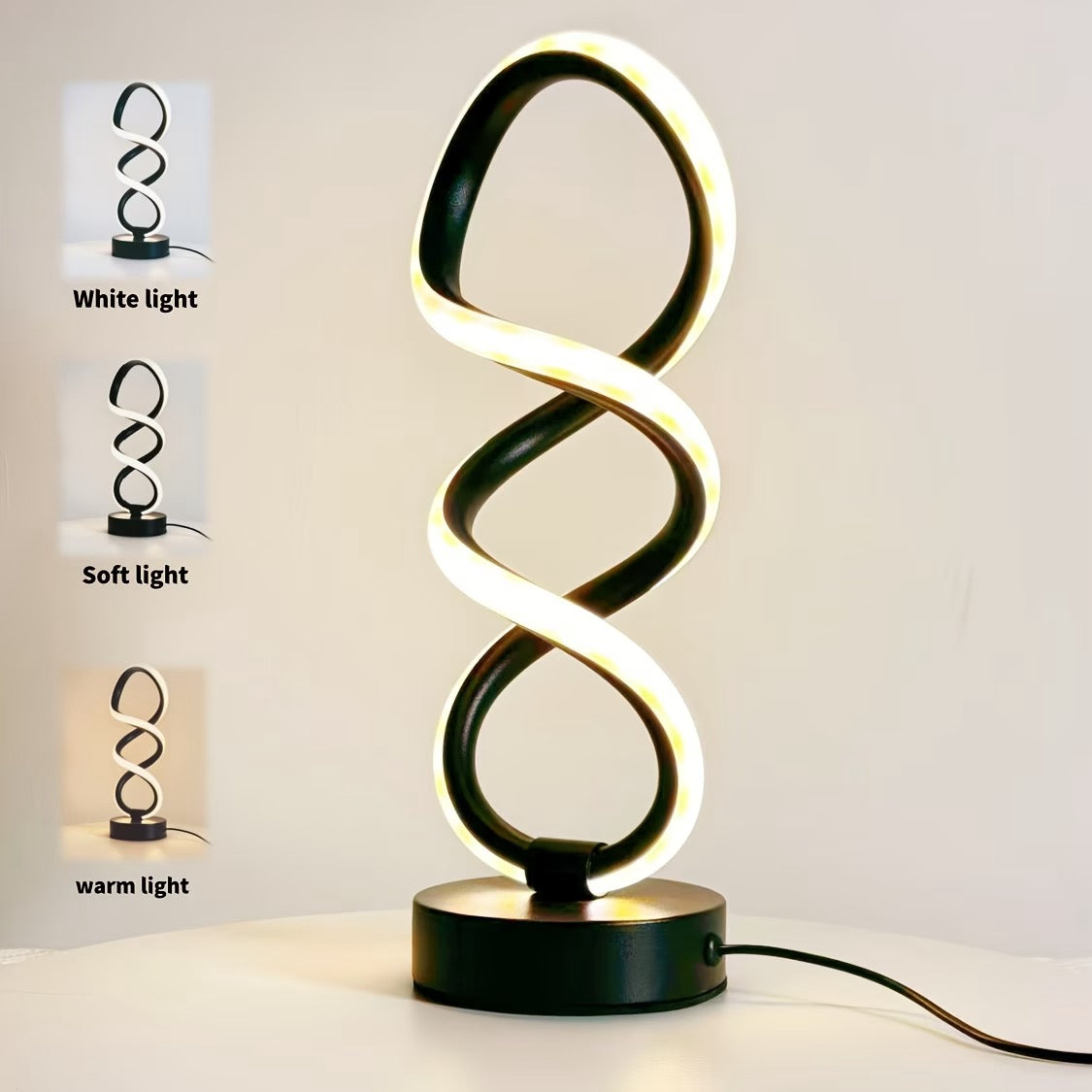 LED-skrivebordslampe med 3 lysfarger – for kontor og hjemmebruk