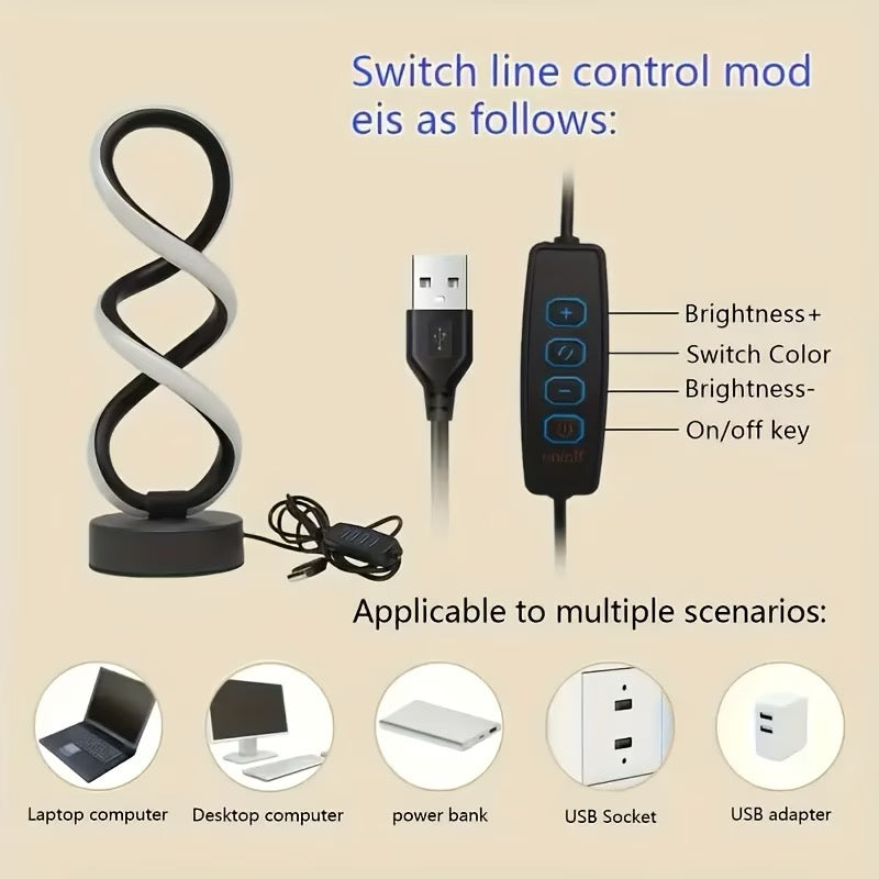 LED-skrivebordslampe med 3 lysfarger – for kontor og hjemmebruk