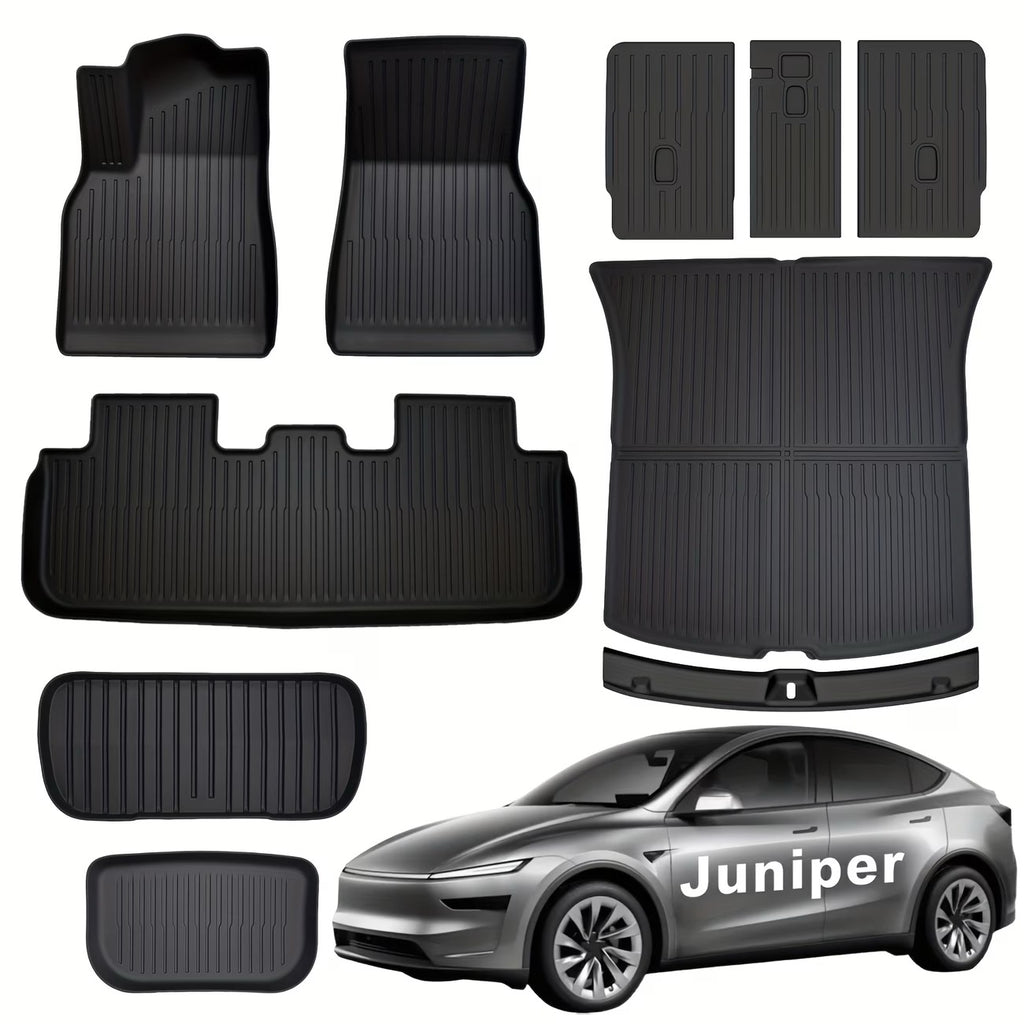 Gulvmatter til Tesla Model Y Juniper 2025/2026 – 10-delers komplett sett