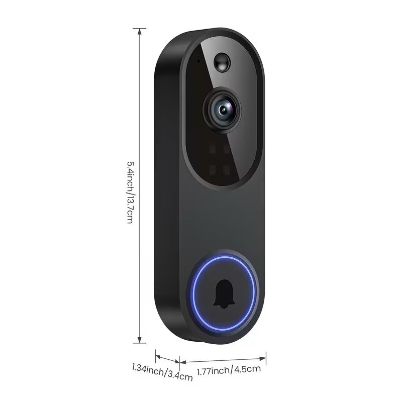 Trådløs dørkamera 1080P – bevegelsesdetektor, nattvisjon, toveislyd, 5200mAh