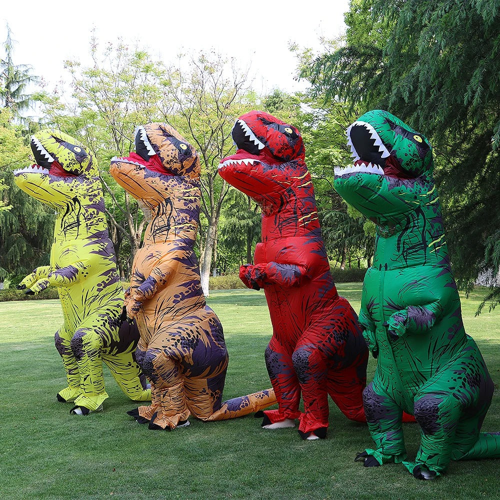 Oppblåsbar T-Rex dinosaurkostyme for voksne – Halloween, cosplay og fest